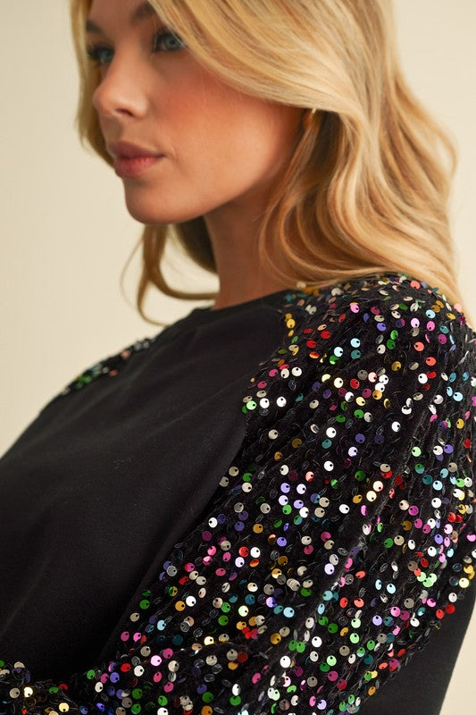 **SALE!** Blitzen Sequin Sleeve Top