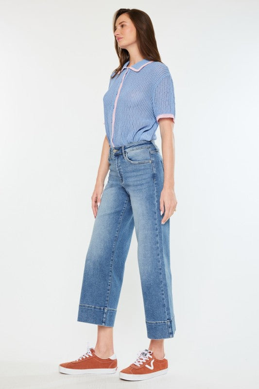 Kancan Kells Crop Wide Leg Jeans