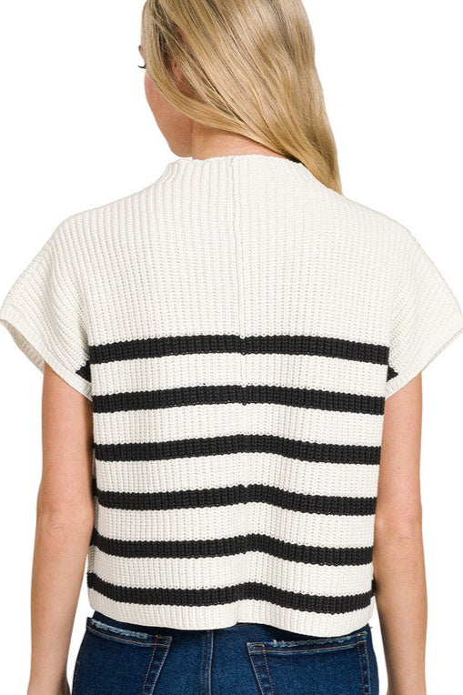 Coronado Striped Short Sleeve Sweater Top