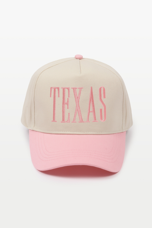 Texas Embroidered Light Pink Hat