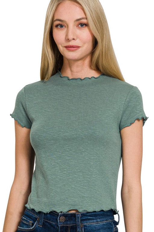 **SALE** Jemma Lettuce Trim Tee (Size Small)