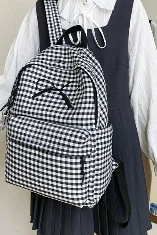 Gingham Bow Backpack