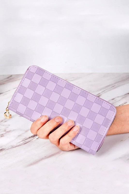 Checkered Embossed Wallet