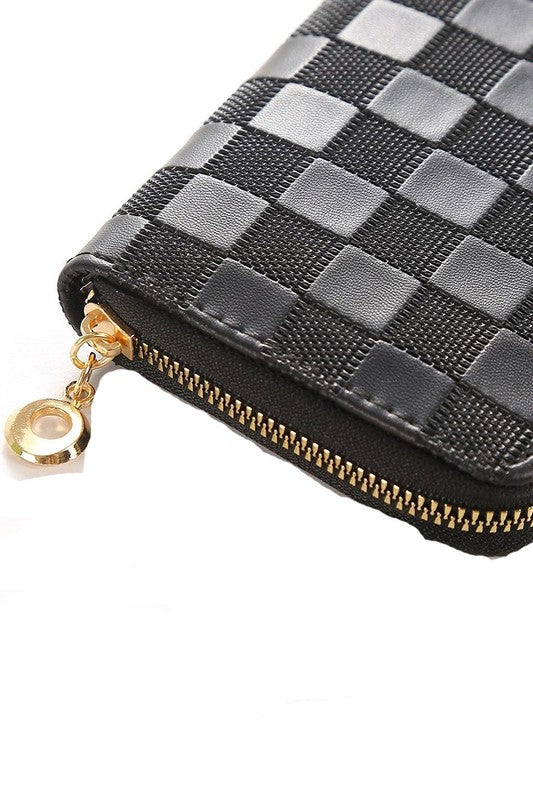 Checkered Embossed Wallet