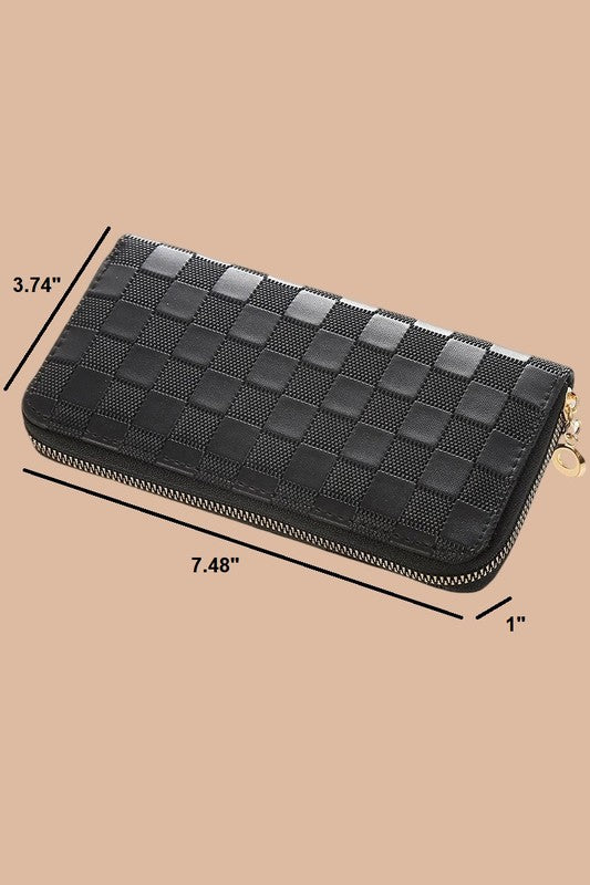 Checkered Embossed Wallet