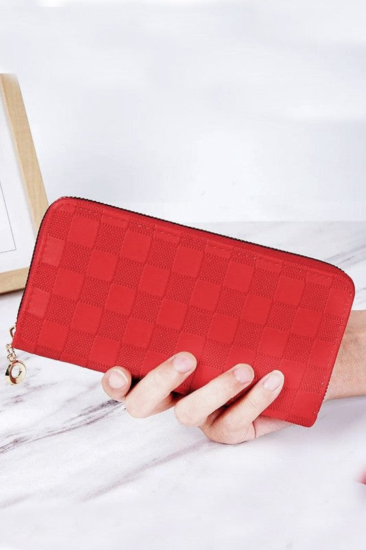 Checkered Embossed Wallet