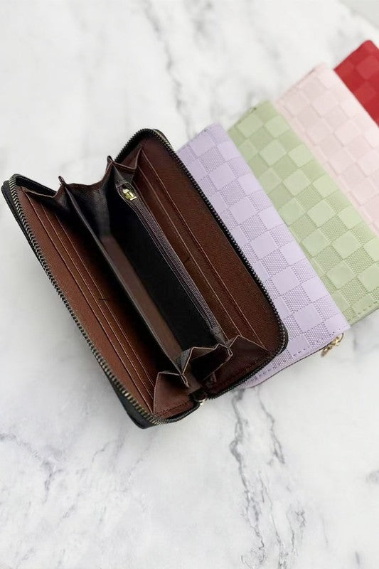 Checkered Embossed Wallet