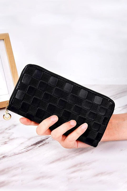 Checkered Embossed Wallet