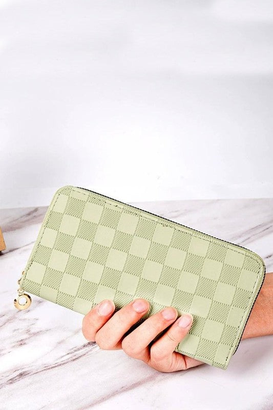 Checkered Embossed Wallet