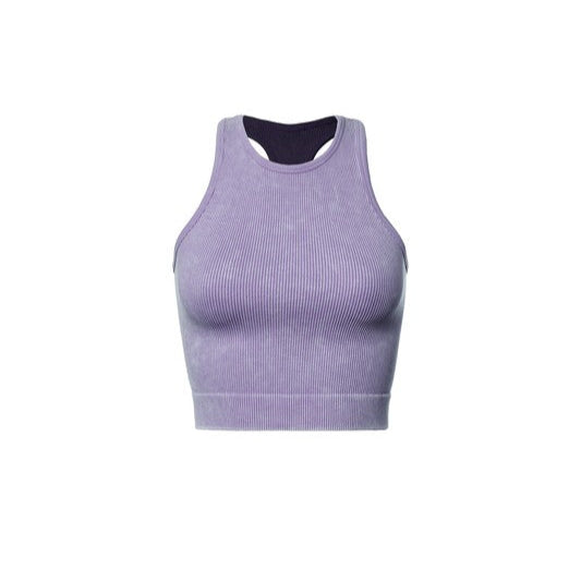Mineral Ribbed Racerback Crop Tank