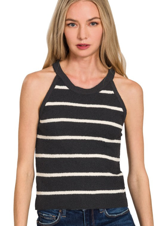 Ophelia Striped Jewel Knit Tank