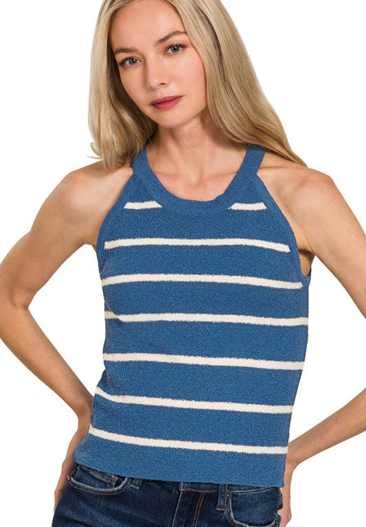 Ophelia Striped Jewel Knit Tank