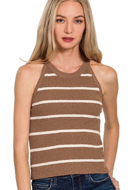 Ophelia Striped Jewel Knit Tank
