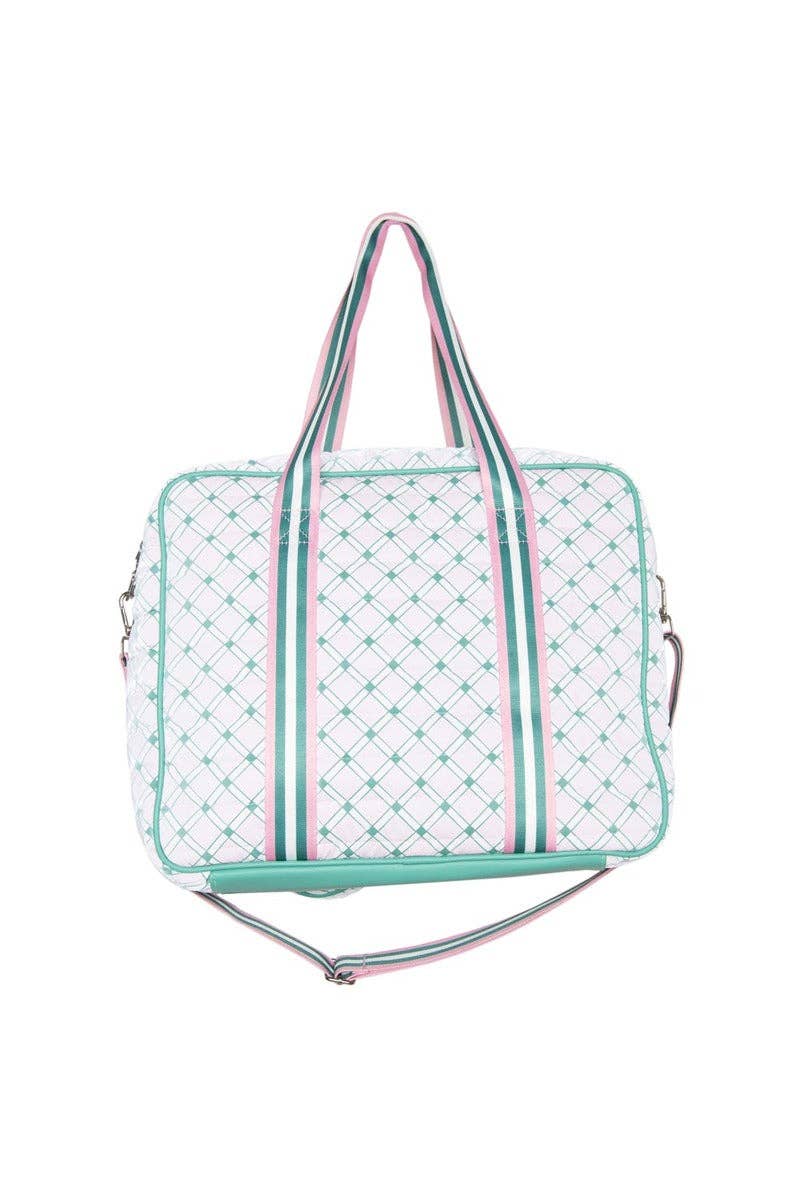 Checkered Pink & Green Pickleball Sling Bag
