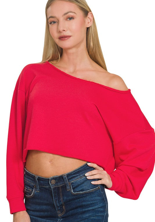 Ginny Oversized Crop Longsleeve Top