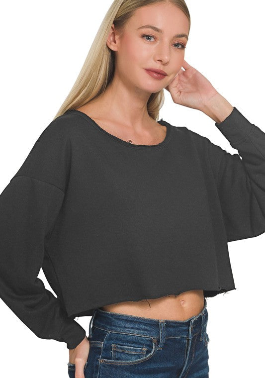 Ginny Oversized Crop Longsleeve Top