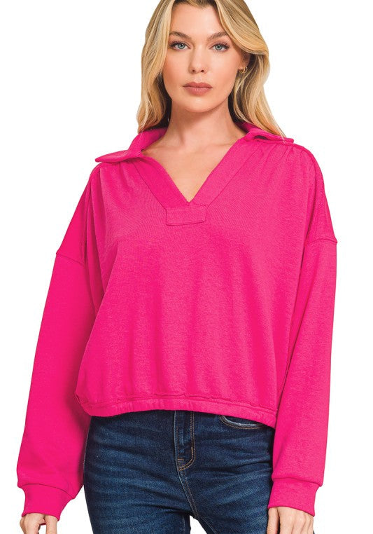 Noelle Oversized Collared Top