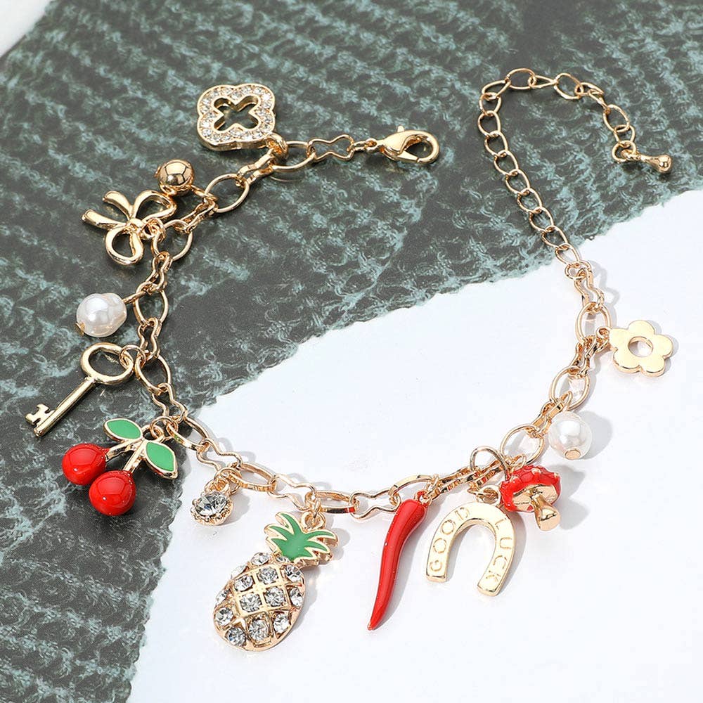 Lennox Pineapple Charm Bracelet