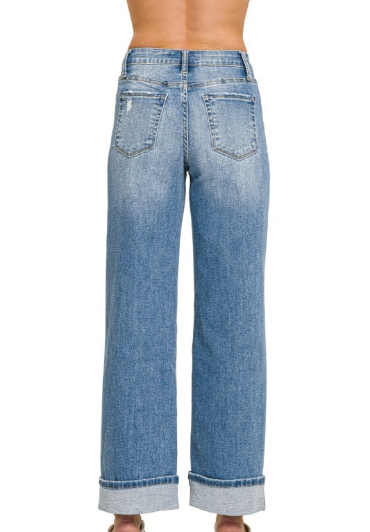 Zenana Matagorda Cuffed Jeans