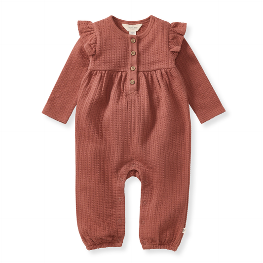 Burt's Bees Girls Dotted Rib Jumpsuit