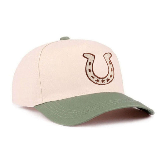 Horseshoe Embroidered Olive Hat