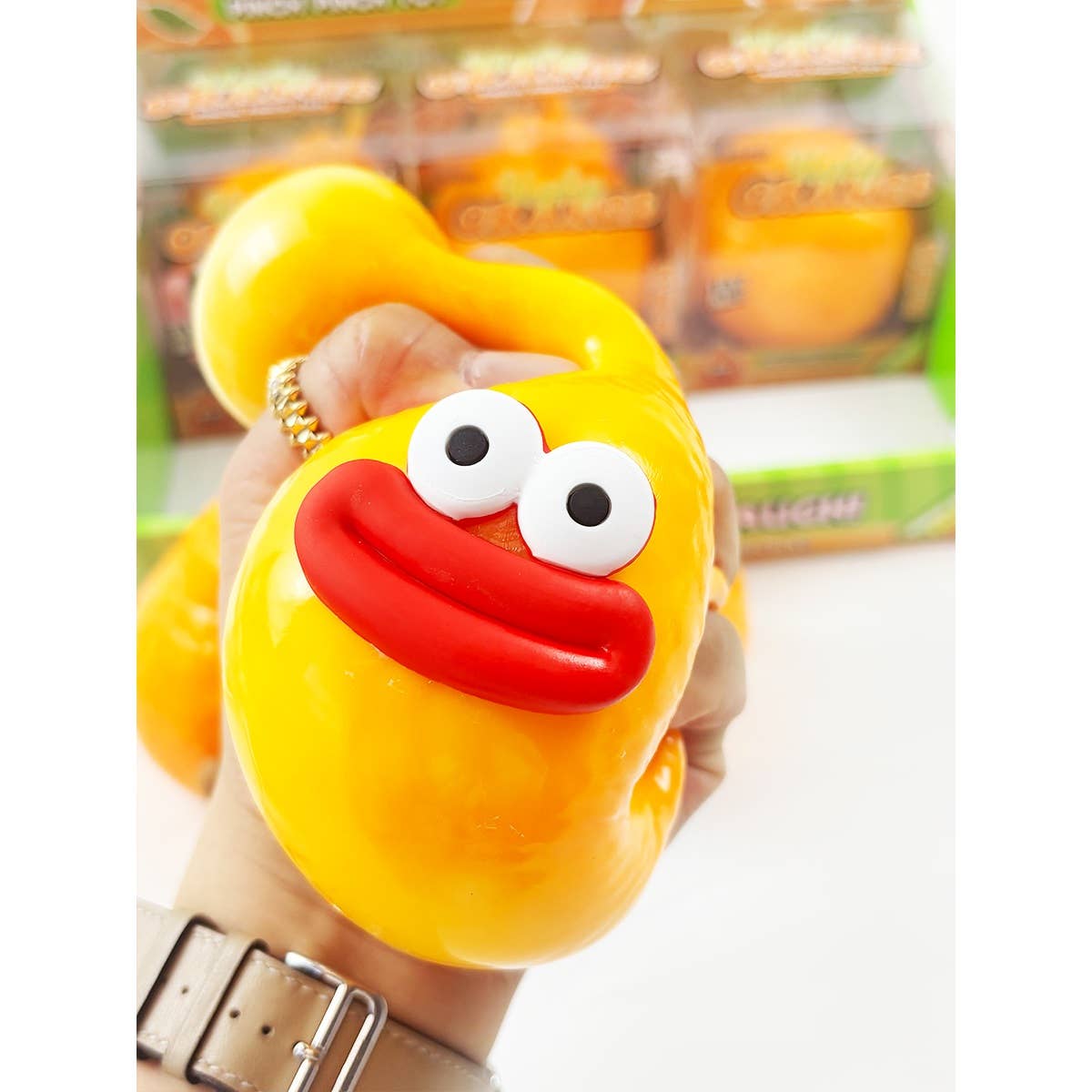 Squishy Orange Face Toy