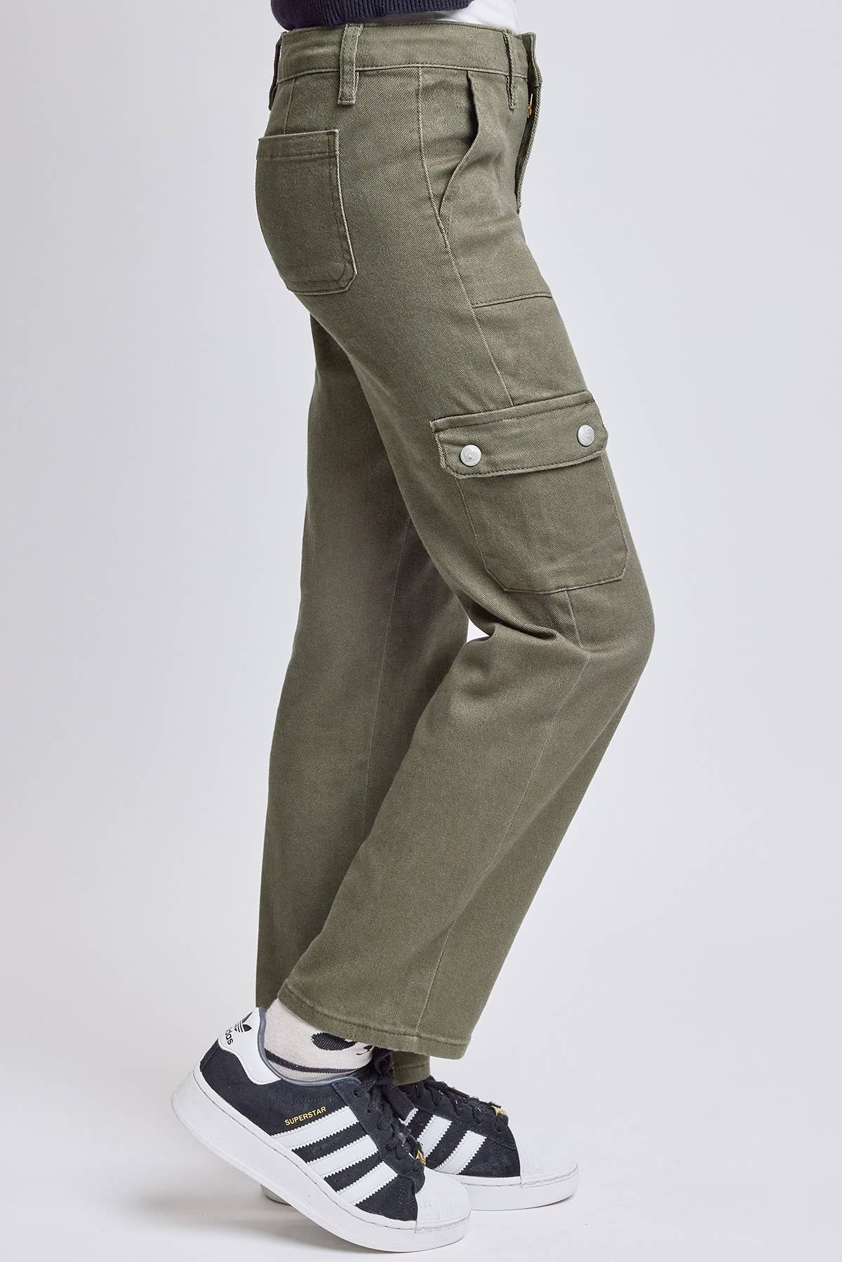 Girls YMI Selena Olive Cargo Straight Jeans