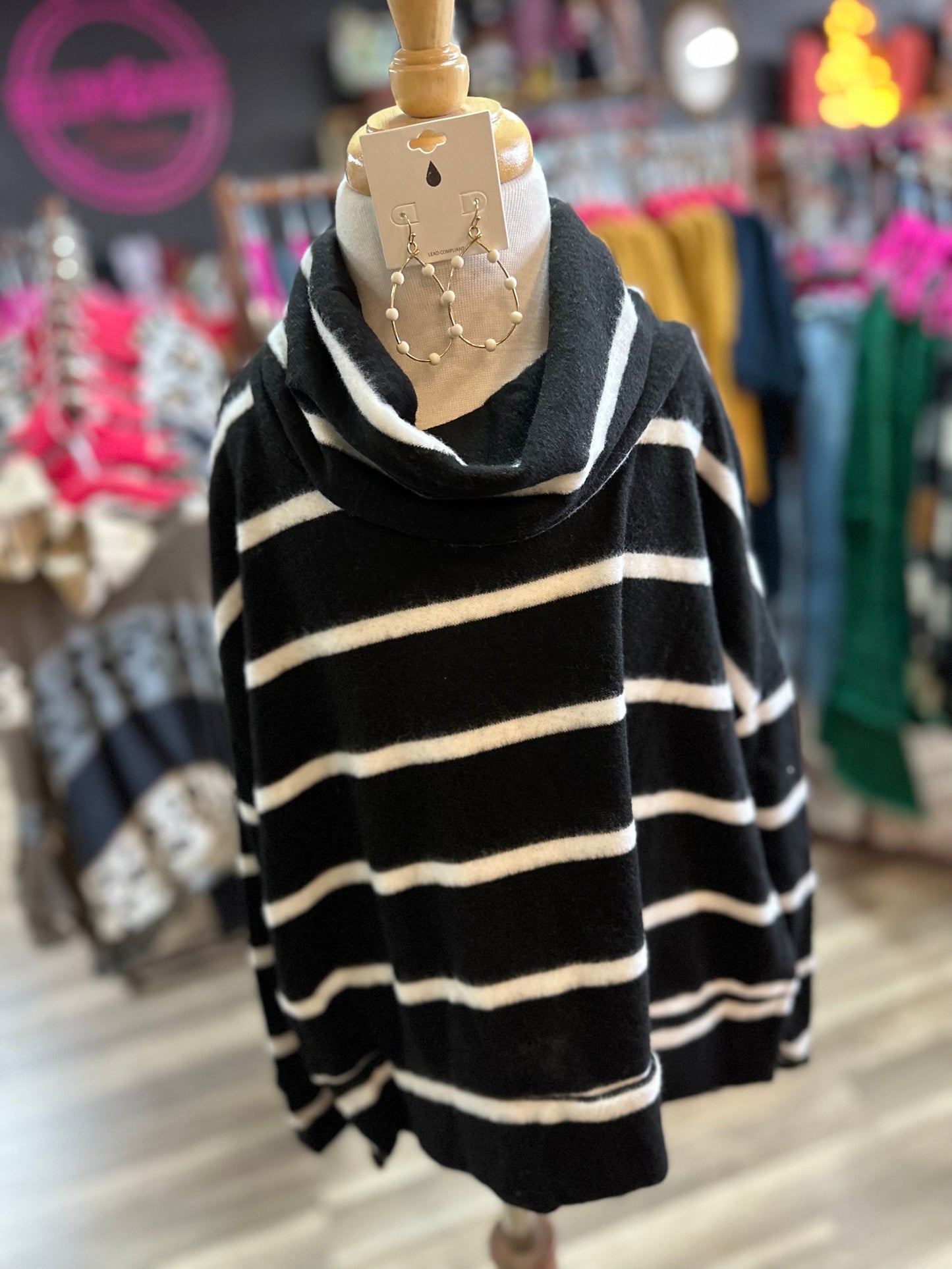 Girls Striped Cowl Tunic