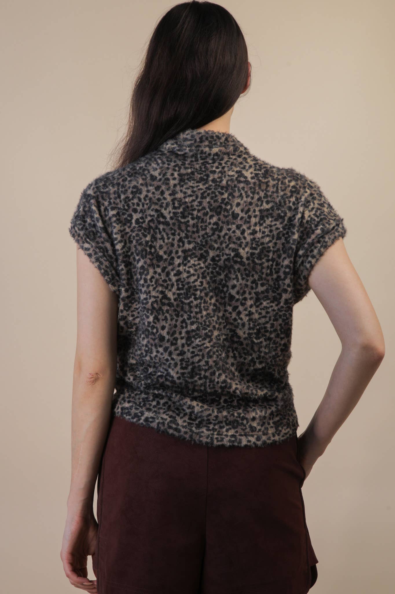 Hazel Mock Neck Leopard Top