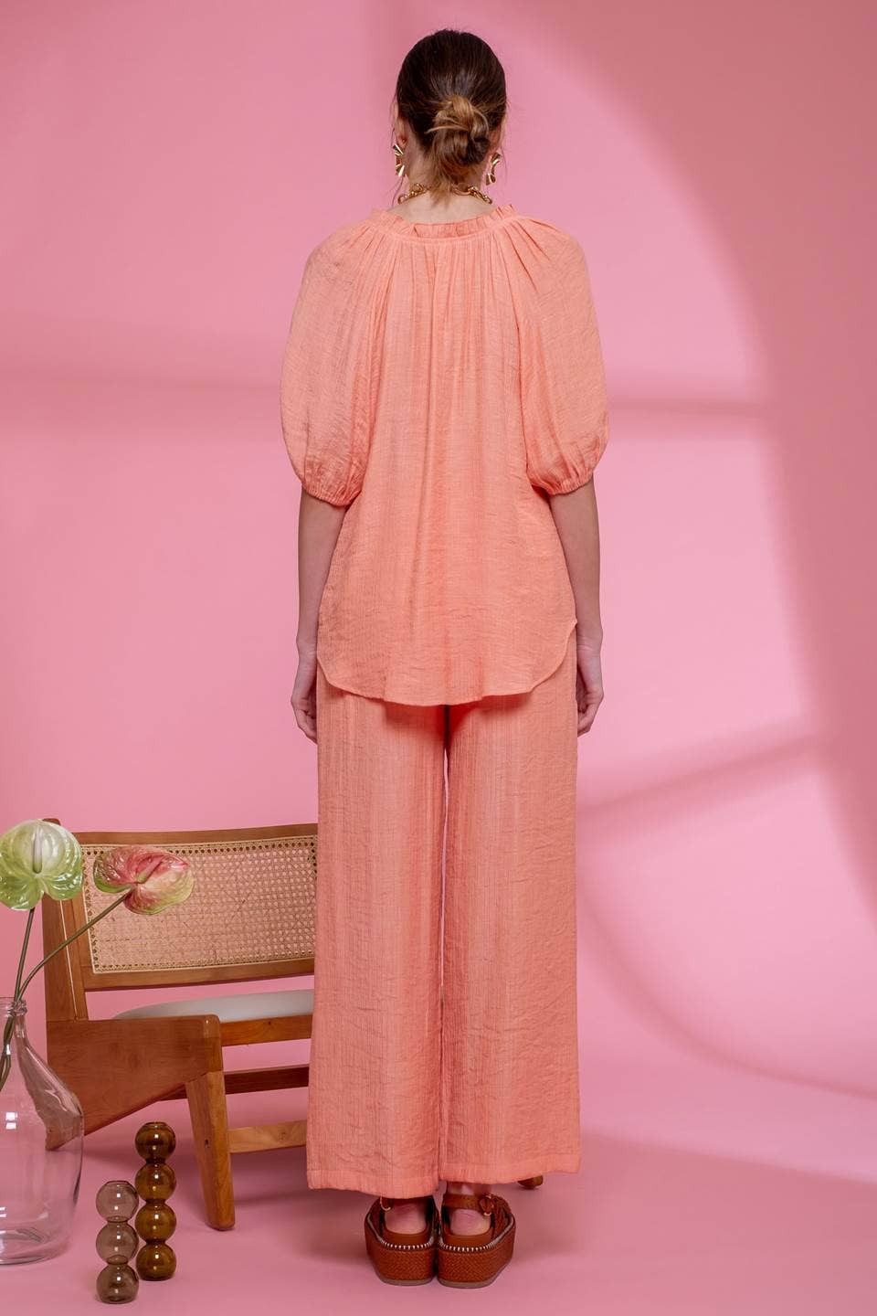 **SALE!** Audrey Split Neck Textured Blouse (Plus Only)