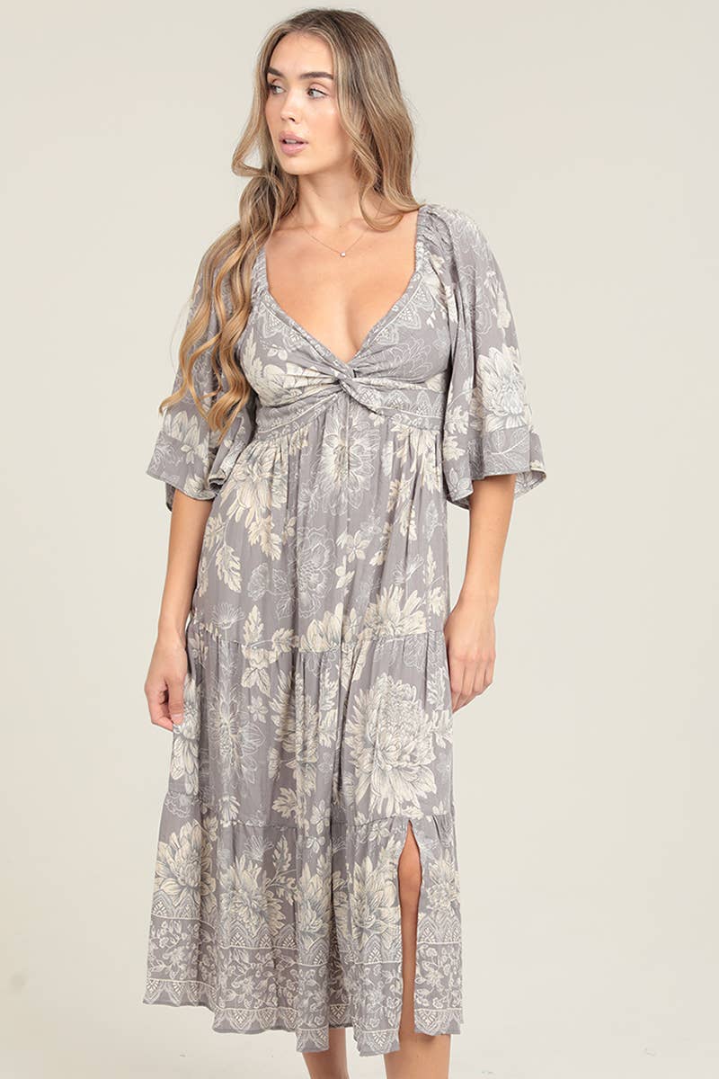 Sicily Grey Boho Dress