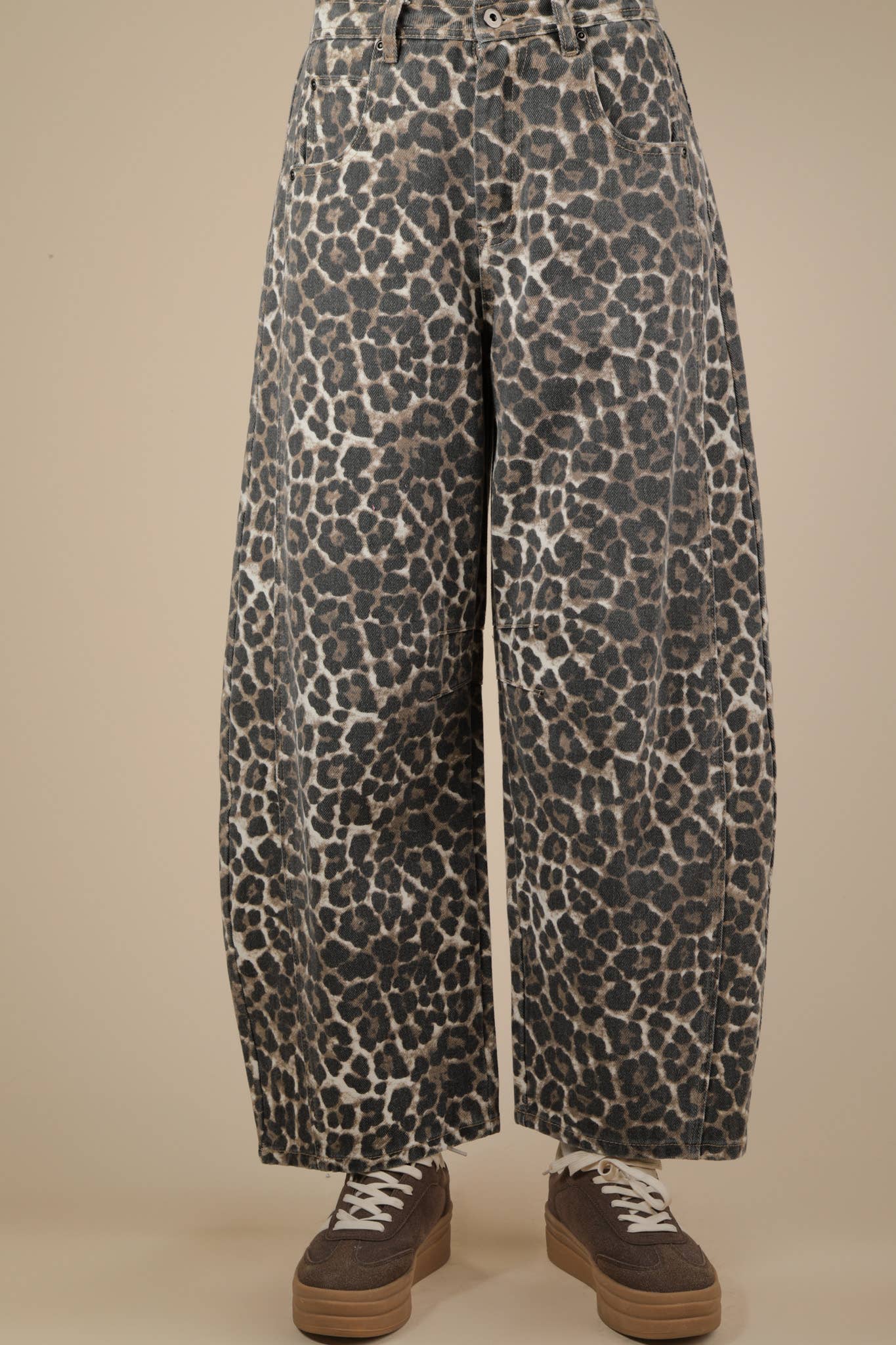 Very Leopard Barrel Jeans