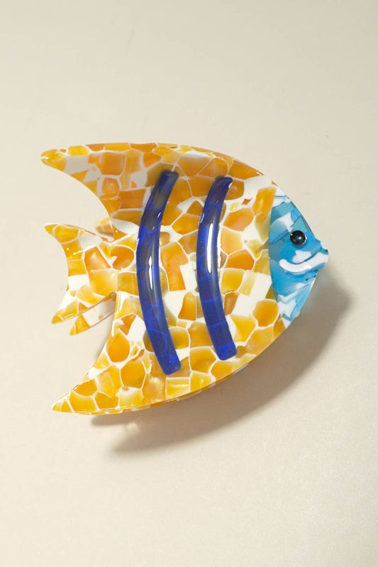 Acetate Tropical Mosaic Fish Claw Clip