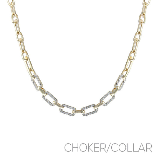 Solaris Crystal Chain Choker Necklace