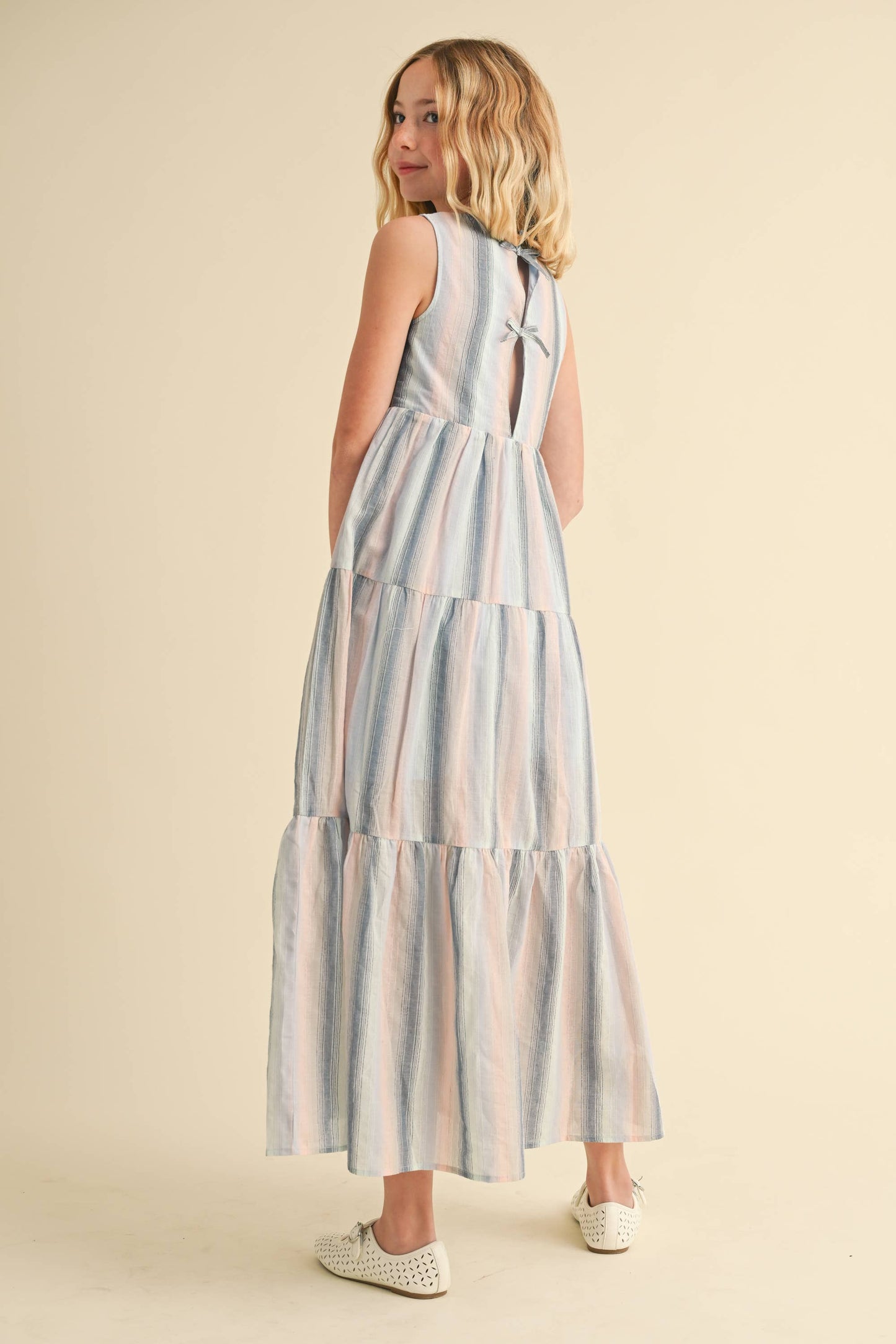 Girls Odette Striped Maxi Dress