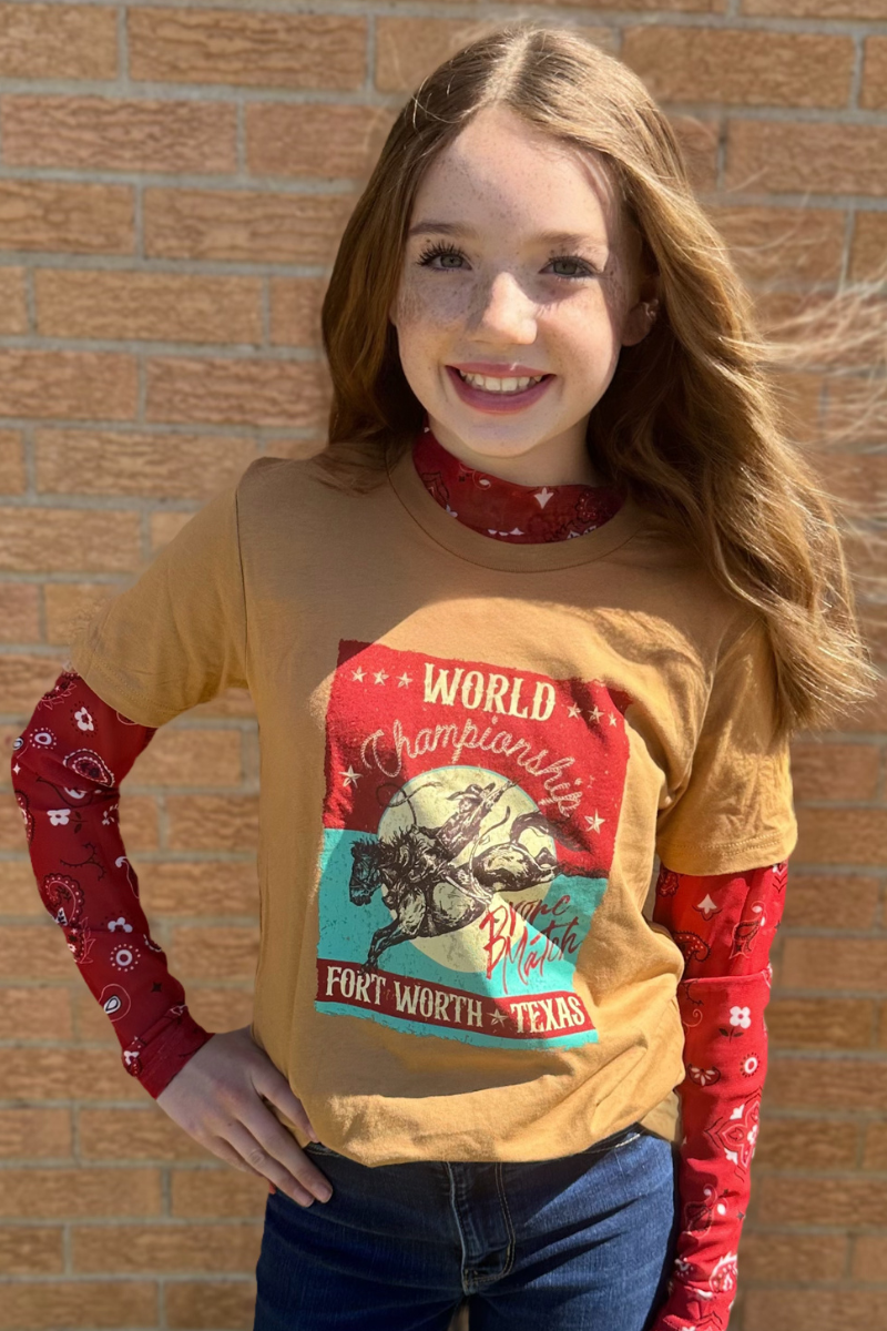 Girls Mesh Red Bandana Top