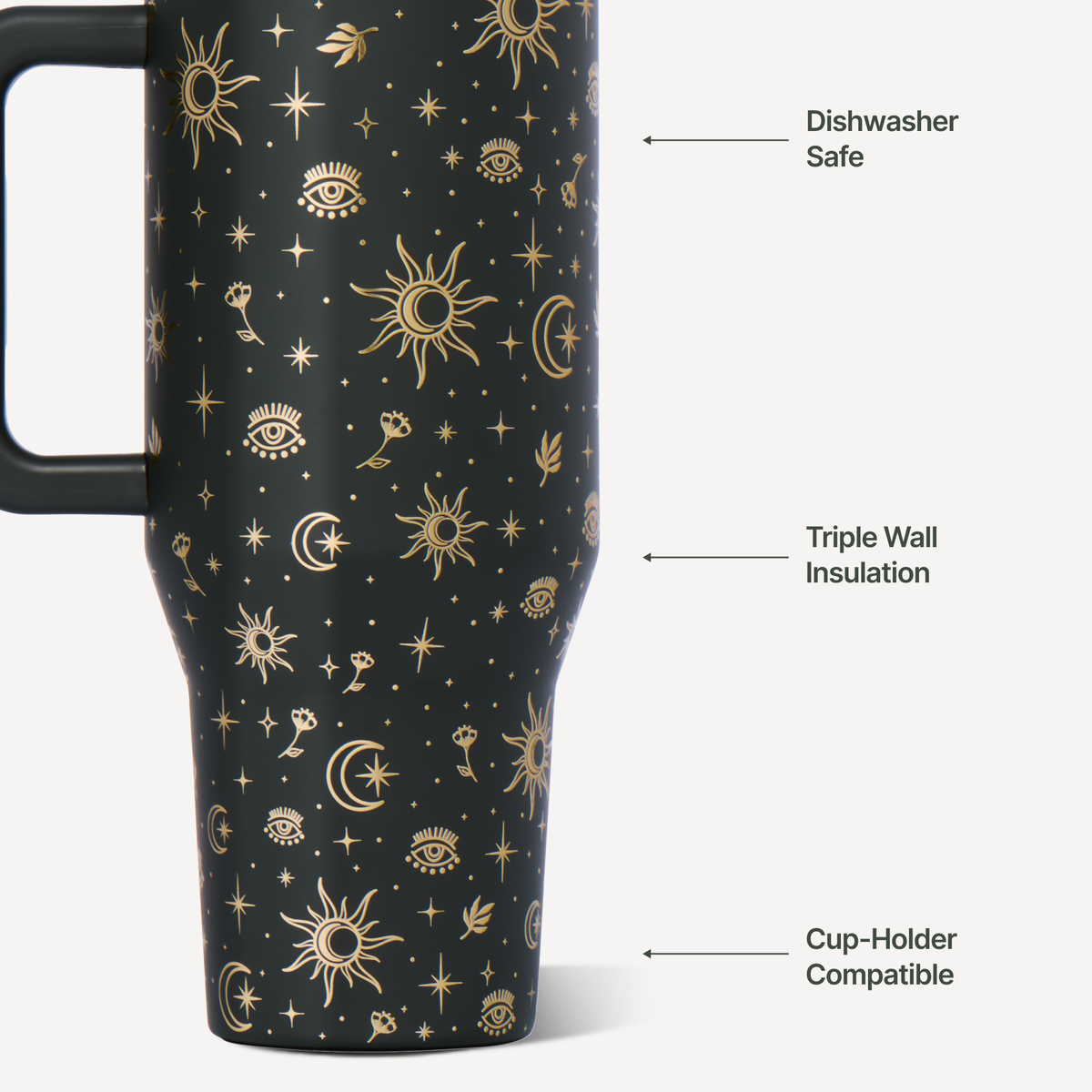 HydroJug Gold Moon & Star Water Bottle