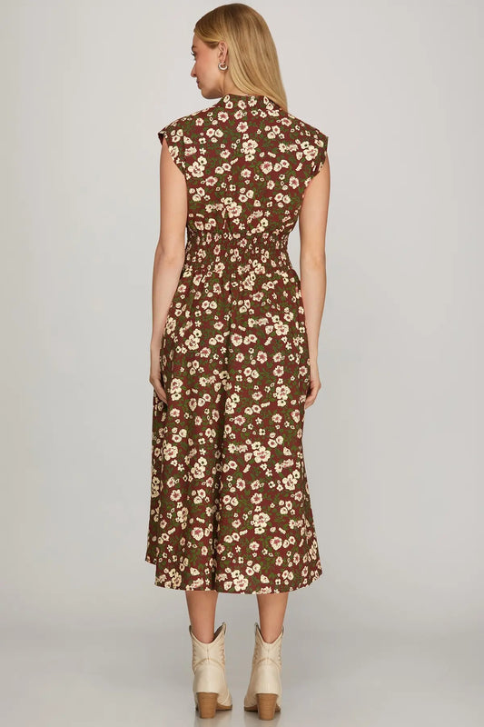 Perry Floral Zip Burgundy Dress