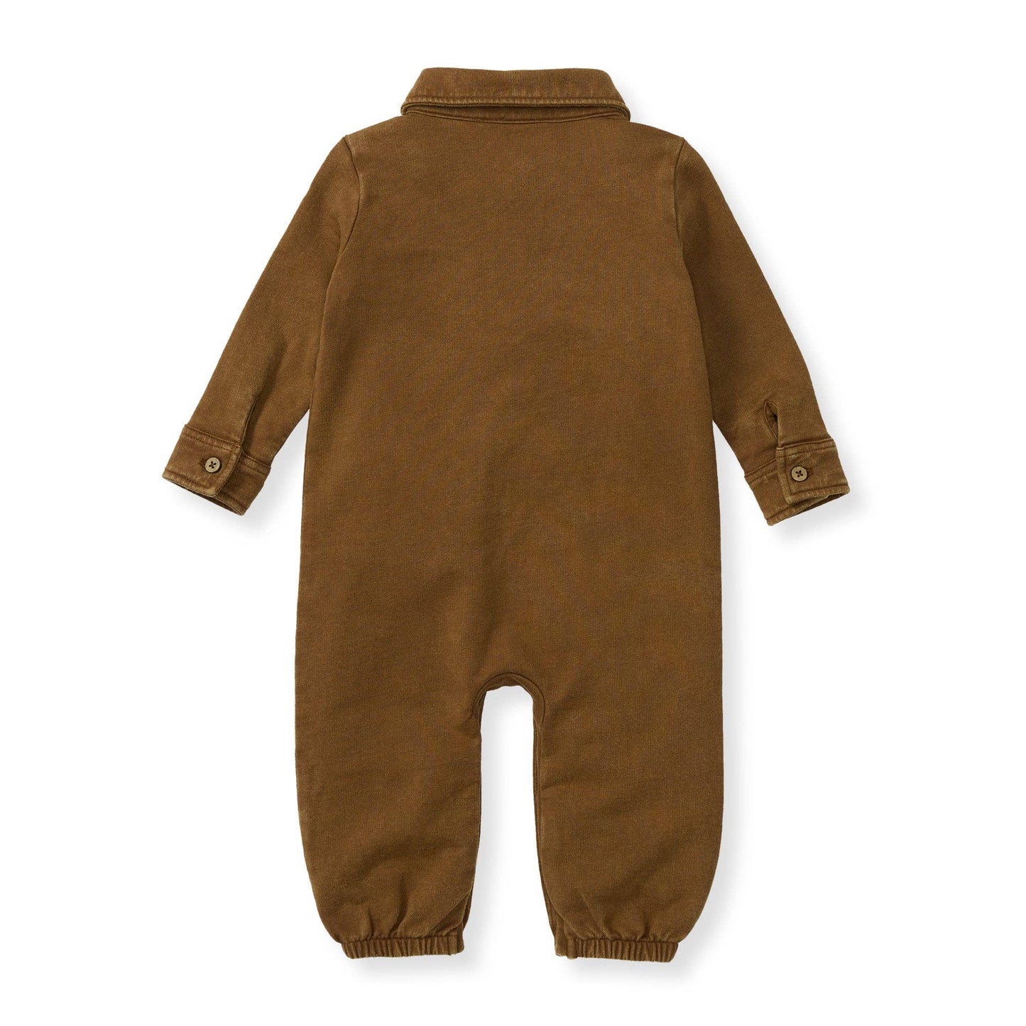 Burt's Bees Boys Buttondown Mineral Tan Jumpsuit
