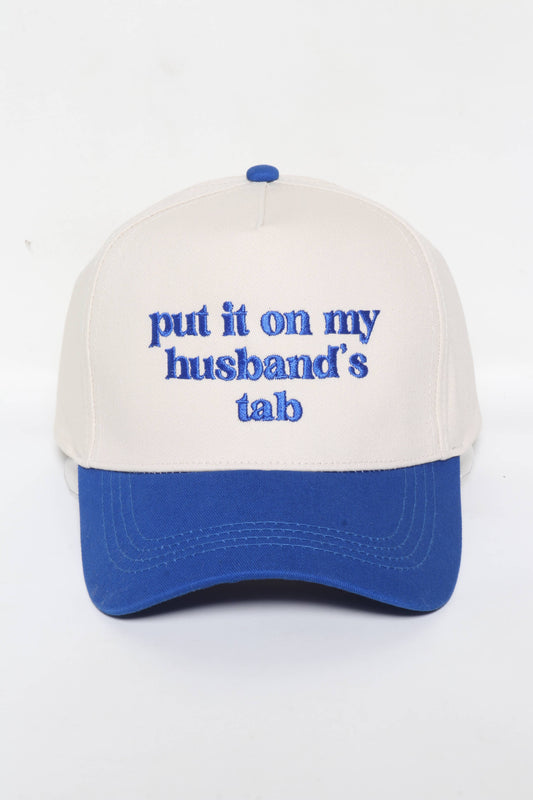Husband's Tab Embroidered Royal Hat