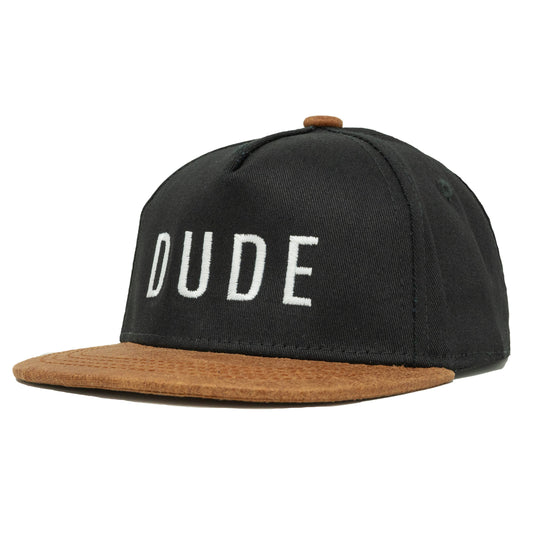 Boys Dude Flatbill Embroidered Suede Hat