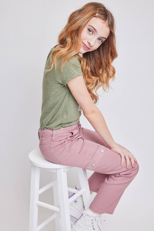 Girls YMI Selena Mauve Cargo Straight Jeans