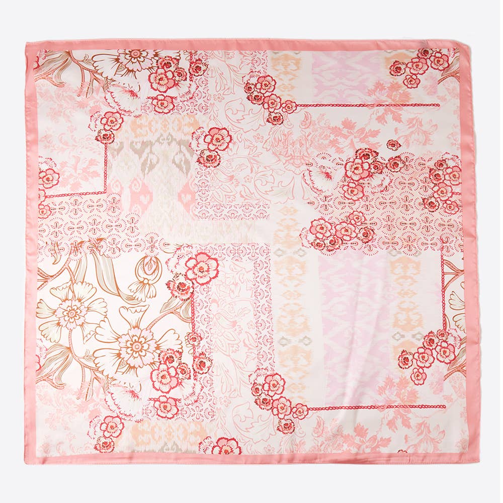 Cameron Patchwork Floral Satin Scarf