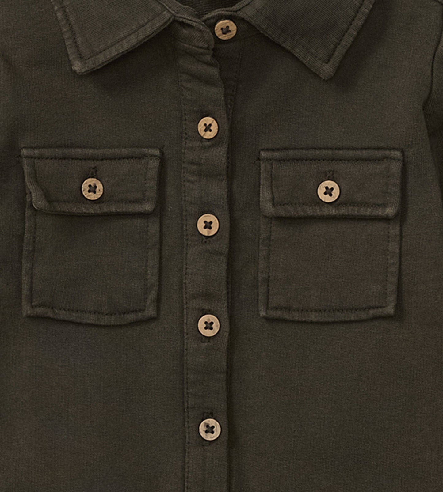 Burt's Bees Boys Buttondown Mineral Charcoal Jumpsuit