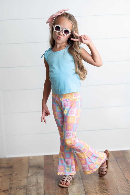 Girls Retro Flare Pant Set