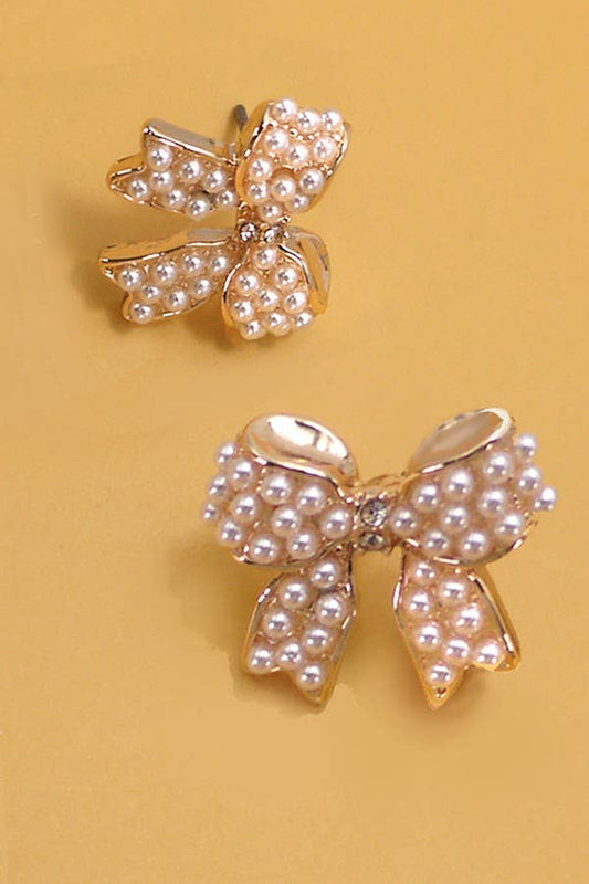 Constance Pearl Bow Earrings