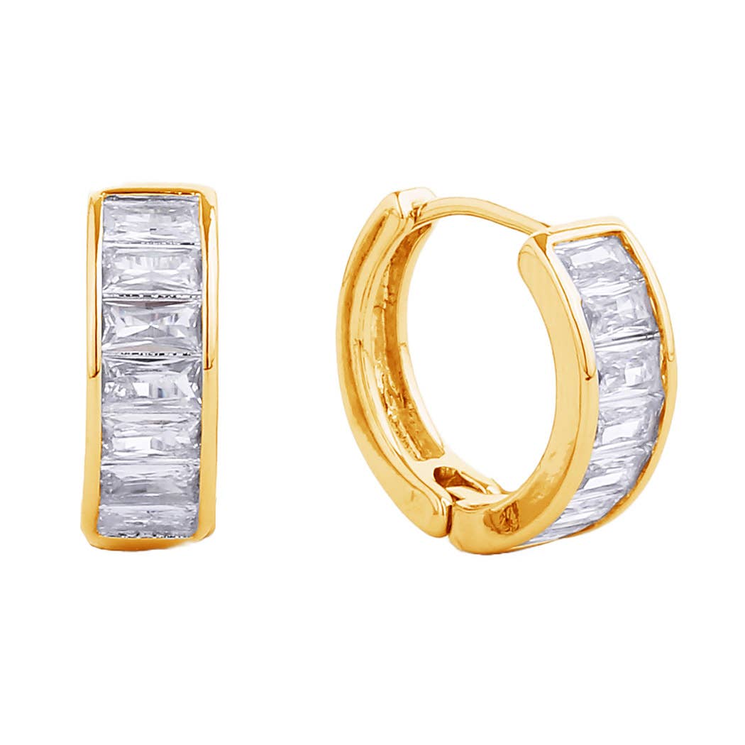 Miriam Baguette Huggie Earrings