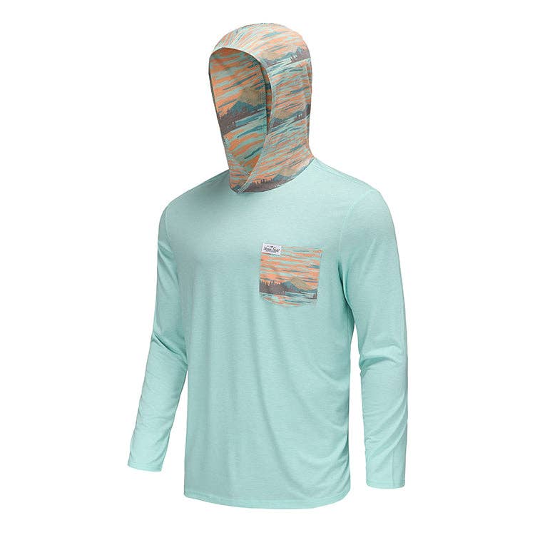 Mens Honey Hole Performance Sunscape Longsleeve Hoodie