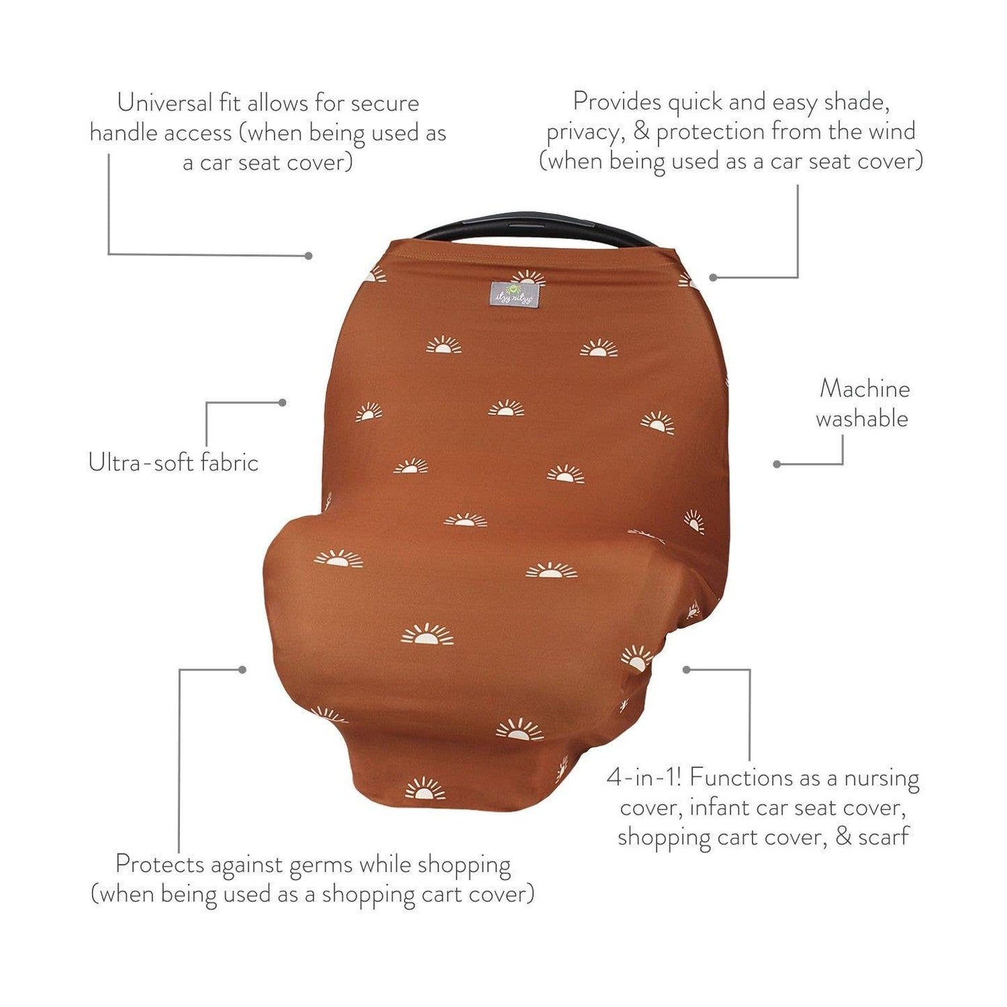 Itzy Ritzy Sunrise Mom Boss™ 4-in-1 Multi-Use Cover