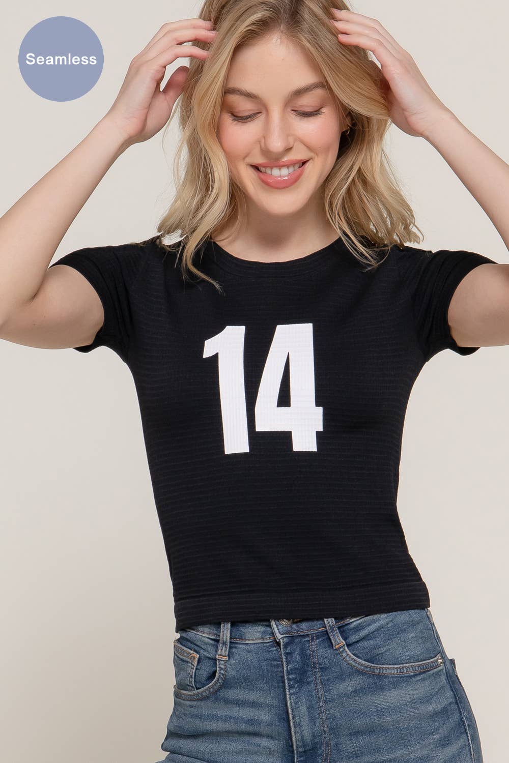 Number 14 Waffle Baby Tee